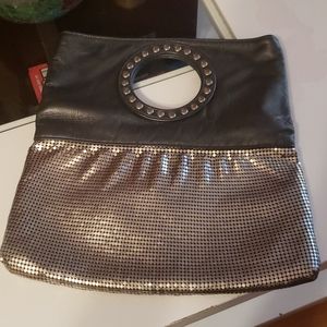 pewter sequin foldable clutch